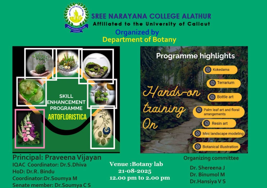 ARTOFLORISTICA: BOTANY DEPARTMENT HOSTS SKILL ENHANCEMENT PROGRAMME