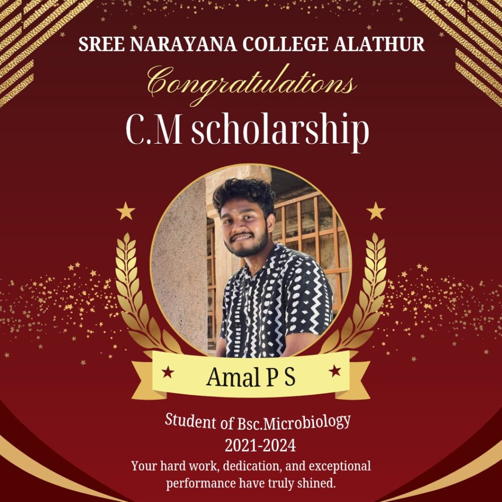 Chief Minister’s Student Excellence Award for Amal P S